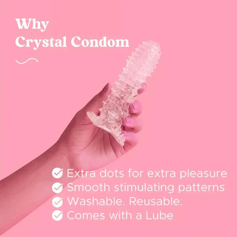 Transparent Studded Pleasure Condom Sleeve