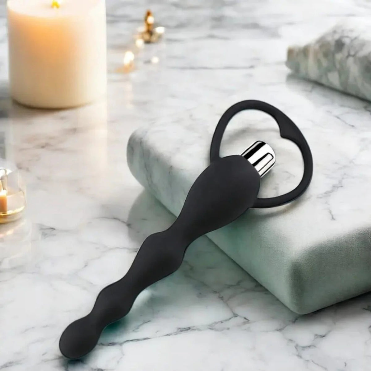 USB Rechargeable Silicone Vibrating Bead Massager – Multi-Speed Personal Wellness Device, Waterproof & Portable