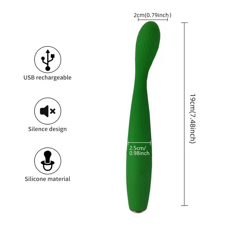 USB Rechargeable Curved Silicone Personal Massager – 10 Vibration Modes, Ergonomic Design, Waterproof & Portable