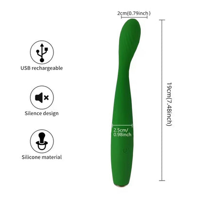 USB Rechargeable Curved Silicone Personal Massager – 10 Vibration Modes, Ergonomic Design, Waterproof & Portable