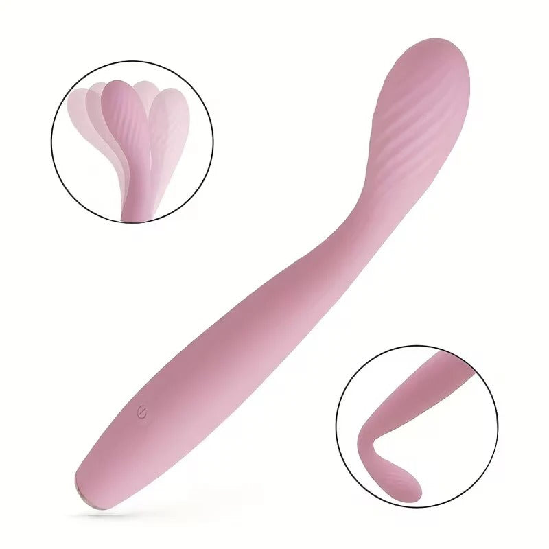 USB Rechargeable Curved Silicone Personal Massager – 10 Vibration Modes, Ergonomic Design, Waterproof & Portable
