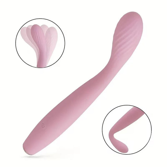 USB Rechargeable Curved Silicone Personal Massager – 10 Vibration Modes, Ergonomic Design, Waterproof & Portable