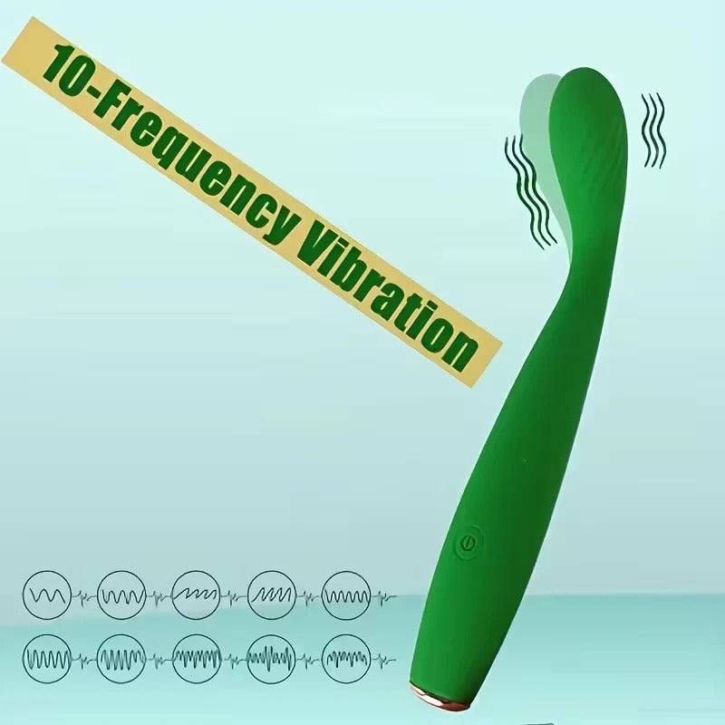 USB Rechargeable Curved Silicone Personal Massager – 10 Vibration Modes, Ergonomic Design, Waterproof & Portable